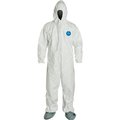 Dupont DuPont Tyvek 400 Coverall Hood & Socks/Boots, Serged Seam, White, MD, 25/Qty TY122SWHMD002500